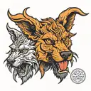 cerberus head tattoo design idea