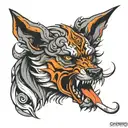 cerberus head tattoo design idea