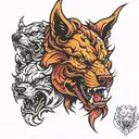 cerberus head tattoo design idea