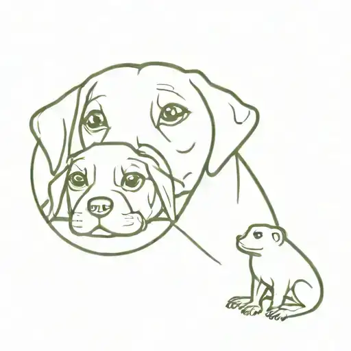 Frog and Beagle dog tattoo design idea