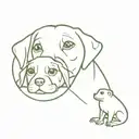 Frog and Beagle dog tattoo design idea