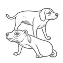 Frog and Beagle dog tattoo design idea