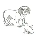 Frog and Beagle dog tattoo design idea