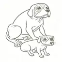 Frog and Beagle dog tattoo design idea