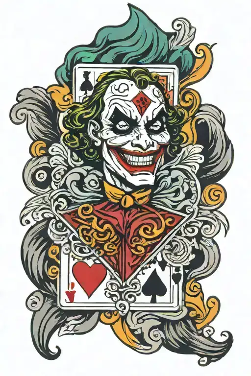 joker playing card   tattoo design idea
