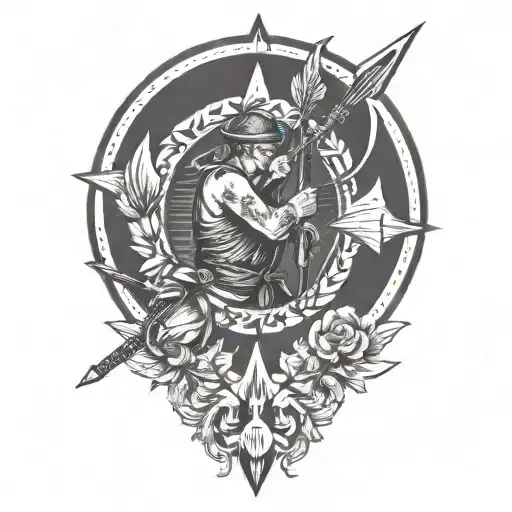 bow and arrow  tattoo design idea