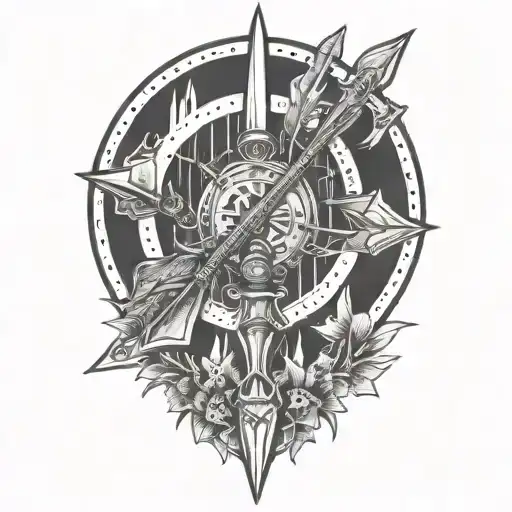 quiver with 3 arrows tattoo design idea