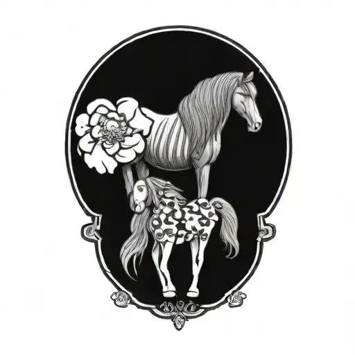 ponies flower  tattoo with wife name  tattoo design idea