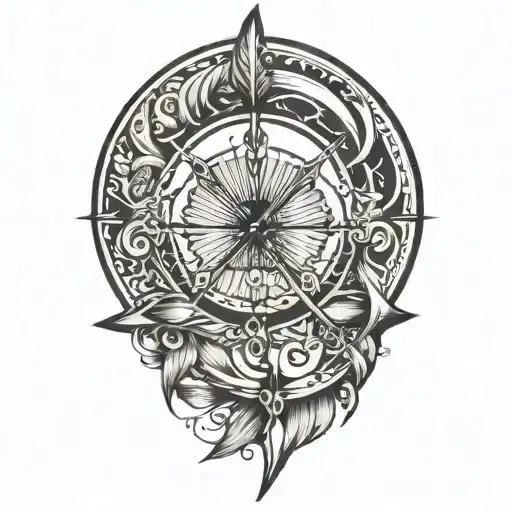 bow and arrow  tattoo design idea