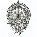 bow and arrow  tattoo design idea