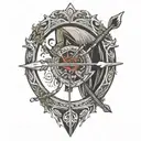 bow and arrow  tattoo design idea