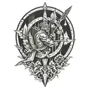 bow and arrow  tattoo design idea