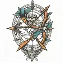 bow and arrow  tattoo design idea