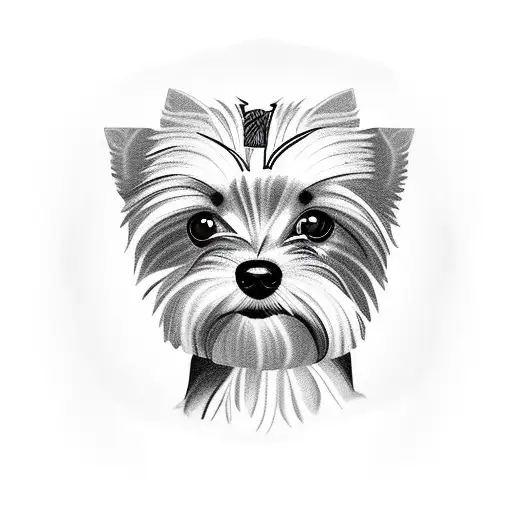 Yorkie dog tattoo design idea