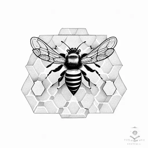 May bees honeycomb IT brain chip matrix tattoo design idea