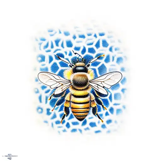 May bees honeycomb IT brain chip matrix tattoo design idea