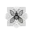 May bees honeycomb IT brain chip matrix tattoo design idea