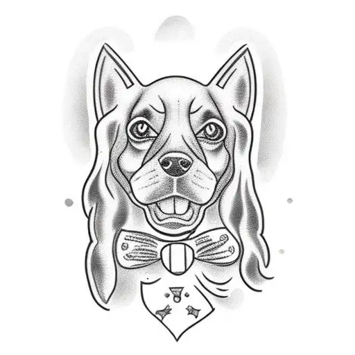 cocker spaniel and cat tattoo design idea