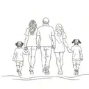 dad walking with black dog retrivier tattoo design idea