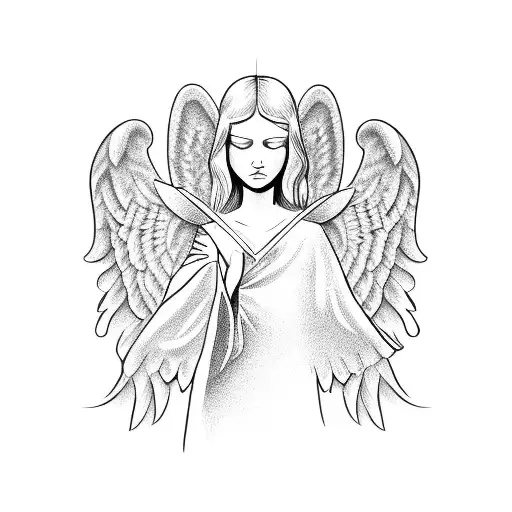 Biblically accurate angel tattoo design idea