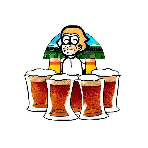 Dutch beer with Rick and Morty theme tattoo design idea