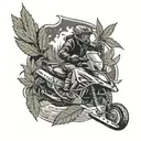 marijuana, snowmobile, music tattoo design idea