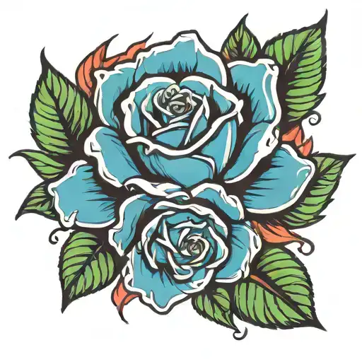 flash color rose with Stephanie in banner tattoo tattoo design idea