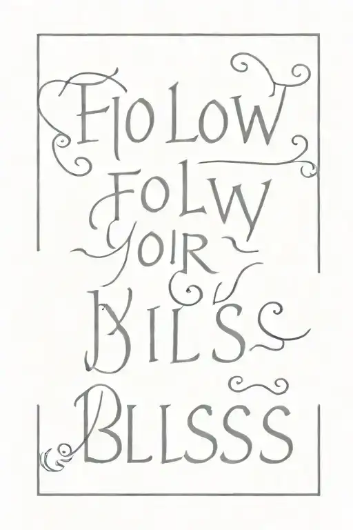 follow your bliss quote tattoo design idea