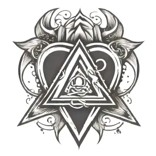 adoption symbol with heart broken around the triangle  tattoo design idea