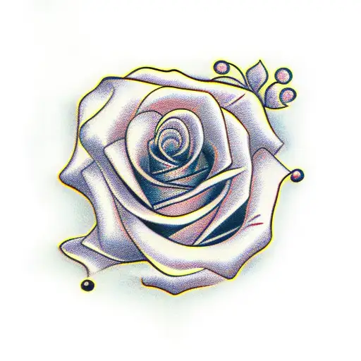 Rose with names tattoo design idea