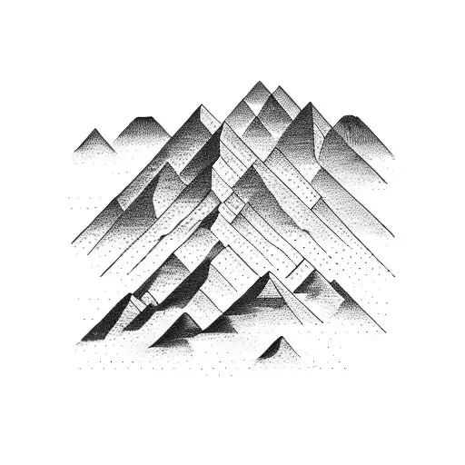 lineal drawing of peruvian mountains tattoo design idea