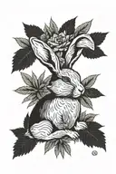 rabbit marijuana tattoo design idea