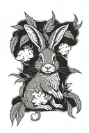 rabbit marijuana tattoo design idea