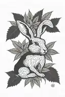 rabbit marijuana tattoo design idea