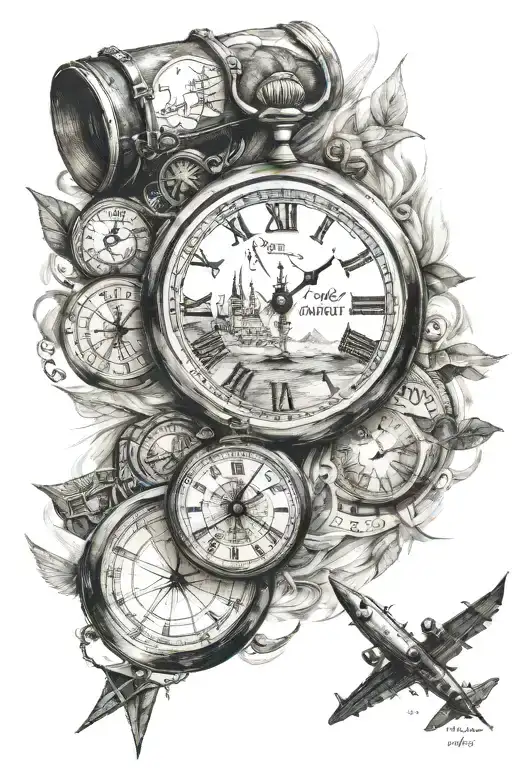 travel, independence, time, beauty freedom love tattoo design idea