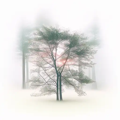 foggy forest tattoo design idea