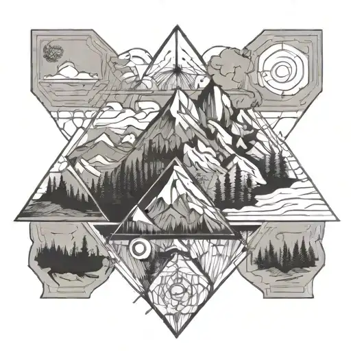 Adirondack mountain and physics and change  tattoo design idea