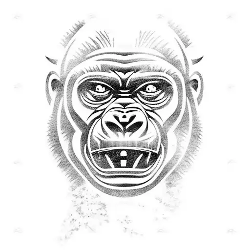 gorilla tiki style, swim bike run tiki style tattoo design idea