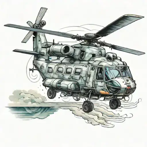 chinook helicopter tattoo design idea