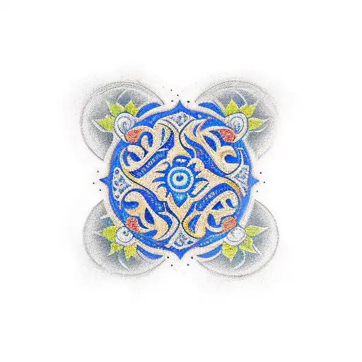 Tattoo on the forearm with Ukrainian ornaments tattoo design idea