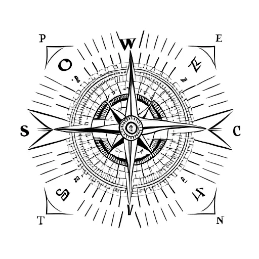 A minimalist tattoo of a compass with the coordinates of their favorite travel destination tattoo design idea