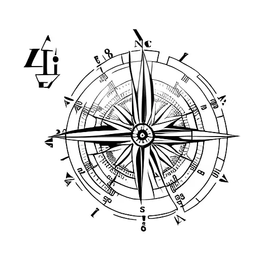 A minimalist tattoo of a compass with the coordinates of their favorite travel destination tattoo design idea