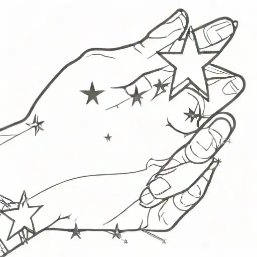 a small star on the wrist with sparkles tattoo design idea