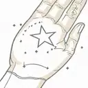 a small star on the wrist with sparkles tattoo design idea