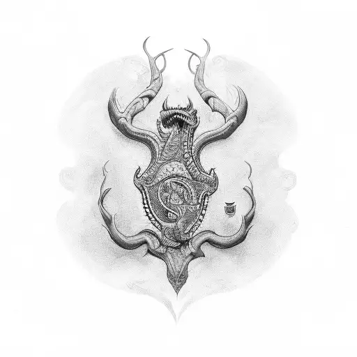 São Jorge numa moto matando um dragao tattoo design idea