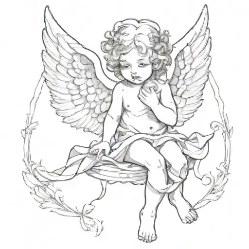 cherub angel tattoo design idea
