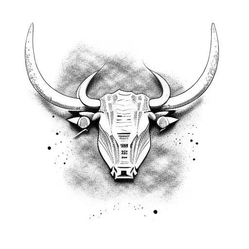 pissed off bucking bull tattoo design idea