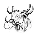 pissed off bucking bull tattoo design idea