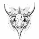 pissed off bucking bull tattoo design idea