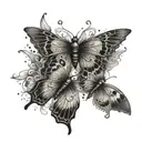 winged gothic butterflies  tattoo design idea